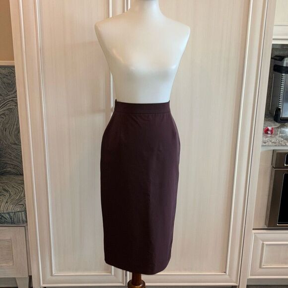 Vintage PRADA pencil skirt Sz 40/S purple taffeta career 90s/Y2K - Picture 1 of 10